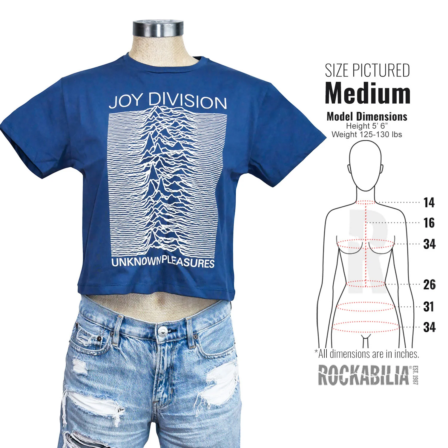 Unknown Pleasures Ladies Crop Top Junior Top - Image 4